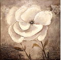 Grijs/witte bloem op donkergrijze achtergrond breedte x hoogte in cm: 100 x 100 (12)