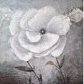 Wit/grijze bloem met zilveren accent breedte x hoogte in cm: 100 x 100 (75)
