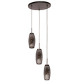 Hanglamp Zwart/Smoke Glas Bordo