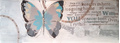 Turquoise vlinder breedte x hoogte in cm: 150 x 50 (71)