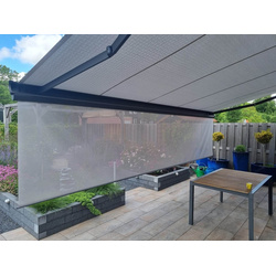 Lanzarote knikarm zonwering met uitrolbare volant