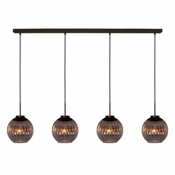 Hanglamp Zwart/Smoke Glas