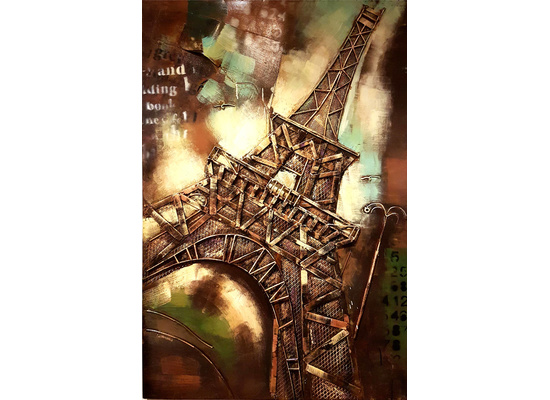 3D Eiffel toren  met metaal breedte x hoogte in cm: 80 x 120 (17)