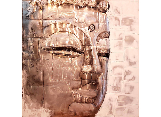 Zilveren Boeddha breedte x hoogte in cm: 100 x 100 (46)