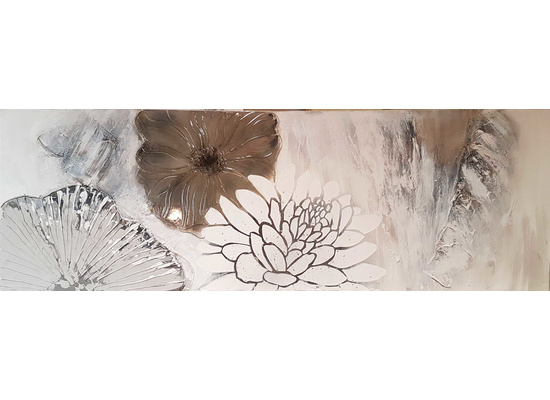 Abstracte bloemen breedte x hoogte in cm: 150 x 50 (67)