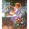 Meisje met bloemen stilleven van Gerard Groeneveld breedte x hoogte in cm: 70 x 80 (77)